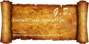 Germányi Demjén névjegykártya